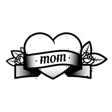 I love mom tattoo style print Poster for Sale by nastybo  Redbubble
