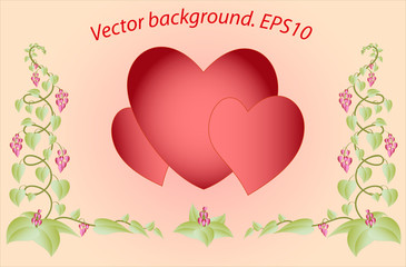 Decorative colorful floral hearts. Eps10 vector illustration