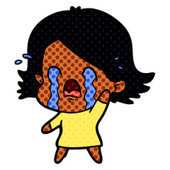 cartoon woman crying