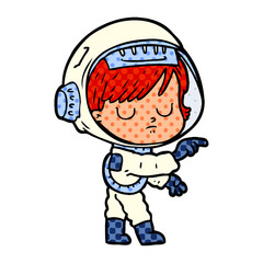 Obraz premium cartoon astronaut woman