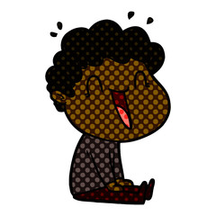 cartoon happy man laughing