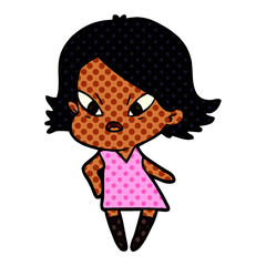 cartoon stressed woman