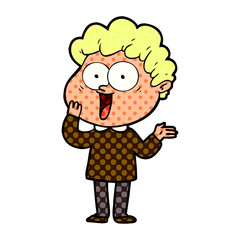 cartoon happy man