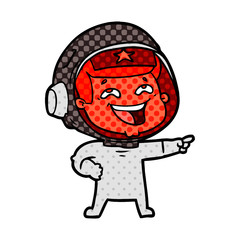 Obraz premium cartoon laughing astronaut