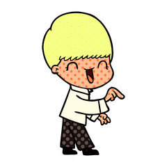 happy cartoon boy