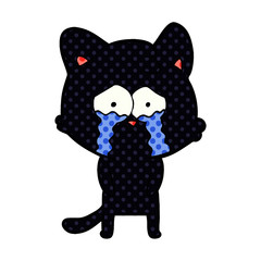 cartoon crying cat