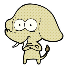 happy cartoon elephant