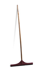 wooden wiper for cleaning isolated on white background. squeegee