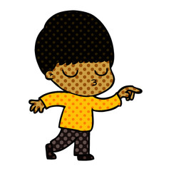 cartoon calm boy