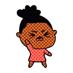 cartoon angry woman