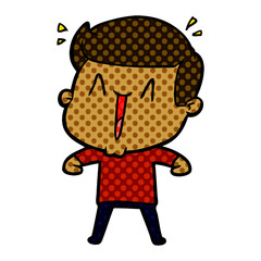 Obraz premium cartoon excited man