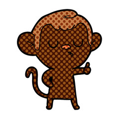 cartoon calm monkey