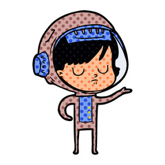 cartoon astronaut woman