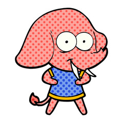 happy cartoon elephant