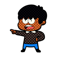 worried cartoon boy