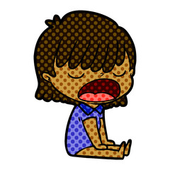 cartoon woman talking loudly