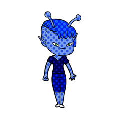 cute cartoon alien girl