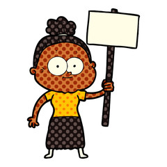 cartoon happy old woman