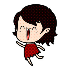 cute cartoon happy vampire girl