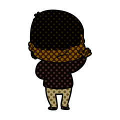 Obraz premium cartoon boy with untidy hair