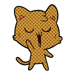 Obraz premium cartoon cat singing