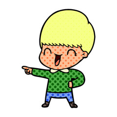 happy cartoon boy