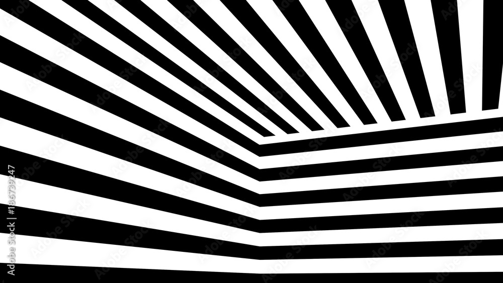 Poster abstract background with black and white stripes. 3d rendering