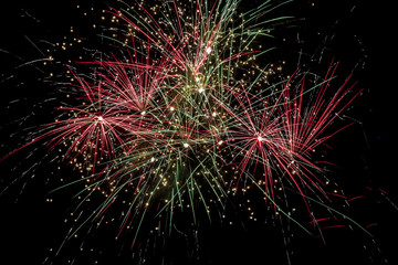 Fototapeta na wymiar fireworks in the new year's eve