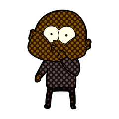 cartoon bald man staring