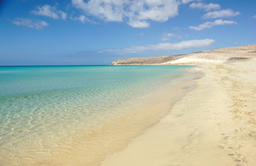 Strand von Sotavento auf Fuerteventura, Kanarische Inseln, Spanien