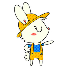 Obraz na płótnie Canvas cartoon rabbit construction worker