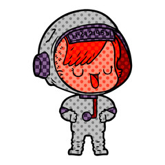 cartoon astronaut woman