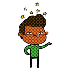 cartoon excited man