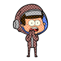 cartoon surprised astronaut