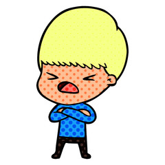 cartoon stressed man