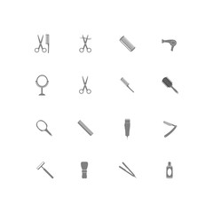 Barber beauty salon accessories. Flat set icon vector illustration.