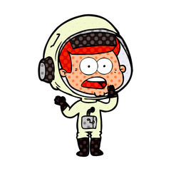 Obraz premium cartoon surprised astronaut