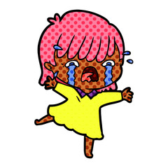 cartoon girl crying