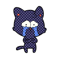 cartoon crying cat