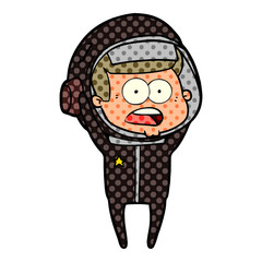 cartoon surprised astronaut