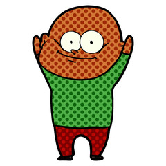 cartoon bald man staring