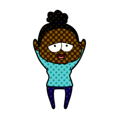 cartoon happy old lady