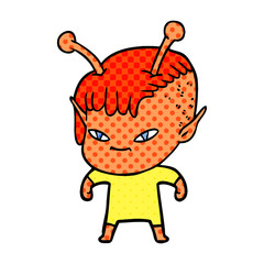 cute cartoon alien girl
