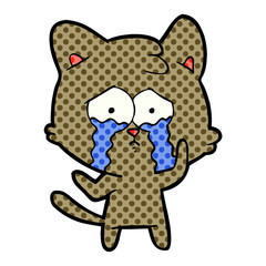 cartoon crying cat