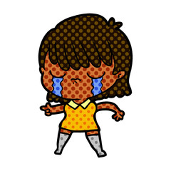 cartoon woman crying