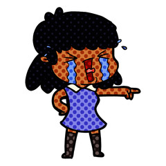 cartoon woman crying