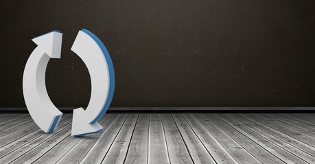 3D Refresh icon on floor in room