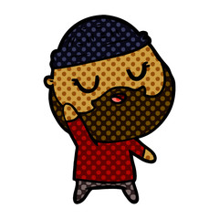 Obraz premium cute cartoon man with beard