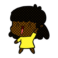 cartoon happy girl