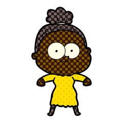 cartoon happy old woman